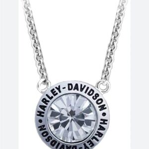 Harley-Davidson Silver Necklace with Sparkling Pendant